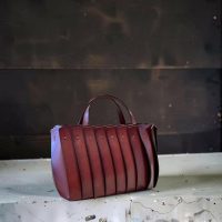 The Architectural Pleat shopperTote in vegetable-tanned Calfskin
