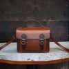 Classic handmade camebridge satchel in veg tan leather