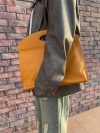 Handmade Italian Vegetable-Tanned Leather Foldable Clutch – Minimalist Large Portfolio Bag - 图片 6