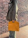 Handmade Italian Vegetable-Tanned Leather Foldable Clutch – Minimalist Large Portfolio Bag - 图片 7