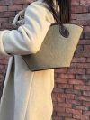 Leather&canvas Neverfull carryall travel handbag/holiday beach tote with matched clutch - 图片 3