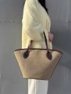 Leather&canvas Neverfull carryall travel handbag/holiday beach tote with matched clutch - 图片 4
