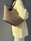 Leather&canvas Neverfull carryall travel handbag/holiday beach tote with matched clutch - 图片 5
