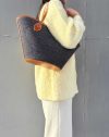 Leather&canvas Neverfull carryall travel handbag/holiday beach tote with matched clutch - 图片 9