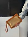 Premium Canvas & Leather Organizer Bag – Versatile Flat Clutch for Travel and Essentials - 图片 11