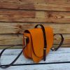 handcrafted crossbody saddle flap-wooden-ring top handle handbag in veg tan calfskin - 图片 13
