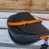 handcrafted crossbody saddle flap-wooden-ring top handle handbag in veg tan calfskin - 图片 21