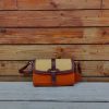 Premium Canvas & Leather shoulder small square Bag in veg-tan calfskin - 图片 13