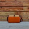 Premium Canvas & Leather shoulder small square Bag in veg-tan calfskin - 图片 15