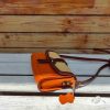 Premium Canvas & Leather shoulder small square Bag in veg-tan calfskin - 图片 14