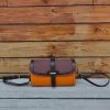 Premium Canvas & Leather shoulder small square Bag in veg-tan calfskin - 图片 11