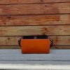 Premium Canvas & Leather shoulder small square Bag in veg-tan calfskin - 图片 10