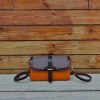 Premium Canvas & Leather shoulder small square Bag in veg-tan calfskin - 图片 8
