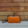 Premium Canvas & Leather shoulder small square Bag in veg-tan calfskin - 图片 6