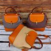Convertible Leather & Canvas Backpack – Handmade Italian Vegetable-Tanned Leather Crossbody Bag - 图片 2