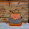 Convertible Leather & Canvas Backpack – Handmade Italian Vegetable-Tanned Leather Crossbody Bag - 图片 4