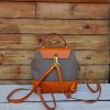 Convertible Leather & Canvas Backpack – Handmade Italian Vegetable-Tanned Leather Crossbody Bag - 图片 5