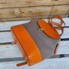 Convertible Leather & Canvas Backpack – Handmade Italian Vegetable-Tanned Leather Crossbody Bag - 图片 6