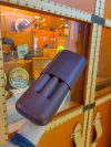 Handmade Italian Vegetable-Tanned Leather 3-Finger Cigar Case – Premium Portable Cigar Holder - 图片 7