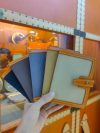 leatehr & canvas bifold medium wallet card passport holder in veg tan calfskin - 图片 2