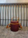 handcrafted Cylindrical vanity case /Compact Structured Crossbody Handbag - 图片 8