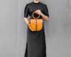 handcrafted crossbody saddle flap-wooden-ring top handle handbag in veg tan calfskin - 图片 3