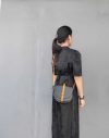 handcrafted crossbody saddle flap-wooden-ring top handle handbag in veg tan calfskin - 图片 6