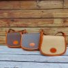 Handmade Italian Vegetable-Tanned Leather & Canvas Saddle Bag – Classic Equestrian Crossbody - 图片 2
