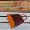 structured dome handbag shell-shaped small backpack in italy veg-tan calfskin - 图片 7