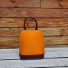 structured dome handbag shell-shaped small backpack in italy veg-tan calfskin - 图片 9