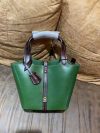 handcrafted leatehr bucket handbag tote with protect feet in italy veg-tan calfskin - 图片 3