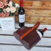 Premium Italian Leather Wine Bottle Bag – Artisan Wine Gift Carrier for 2 Bottles - 图片 12