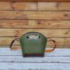 handmade Italian Veg-tan Leather Bucket handbag – 2-in-1 Modular Tote with Detachable Canvas insert - 图片 6