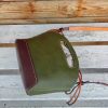 handmade Italian Veg-tan Leather Bucket handbag – 2-in-1 Modular Tote with Detachable Canvas insert - 图片 7