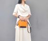 handmade Italian Veg-tan Leather Bucket handbag – 2-in-1 Modular Tote with Detachable Canvas insert