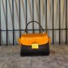 Premium Italian Leather Mini Tote – handbag Structured Architectural Winged handbag