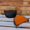 minimalist half-mmon saddle crossbody in italian veg-tan calfskin - 图片 3