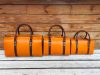 handmade travel weekend duffle handbag-structured boston tote in veg-tan calfskin thrre sizes - 图片 9