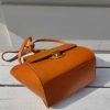 Handmade Italian Vegetable-Tanned Leather Mini Winged Tote – Structured Trapezoid Handbag - 图片 5