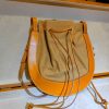 Handmade Italian Vegetable-Tanned Leather & Canvas Drawstring Crossbody Bag - 图片 2