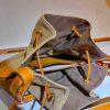 Handmade Italian Vegetable-Tanned Leather & Canvas Drawstring Crossbody Bag - 图片 9