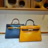 Handmade Minimalist kelly Top-Handle Bag in italian veg-tan leather - 图片 2