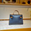 Handmade Minimalist kelly Top-Handle Bag in italian veg-tan leather - 图片 9