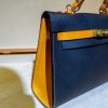 Handmade Minimalist kelly Top-Handle Bag in italian veg-tan leather - 图片 10