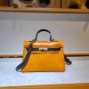 Handmade Minimalist kelly Top-Handle Bag in italian veg-tan leather - 图片 12
