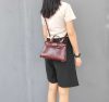 Handmade Minimalist kelly Top-Handle Bag in italian veg-tan leather