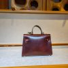 Handmade Minimalist kelly Top-Handle Bag in italian veg-tan leather - 图片 18