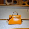 Handmade Minimalist kelly Top-Handle Bag in italian veg-tan leather - 图片 20