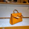 Handmade Minimalist kelly Top-Handle Bag in italian veg-tan leather - 图片 22