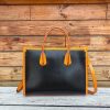 handcrafted structured carryall travel handbag in italy veg-tan calfskin - 图片 9